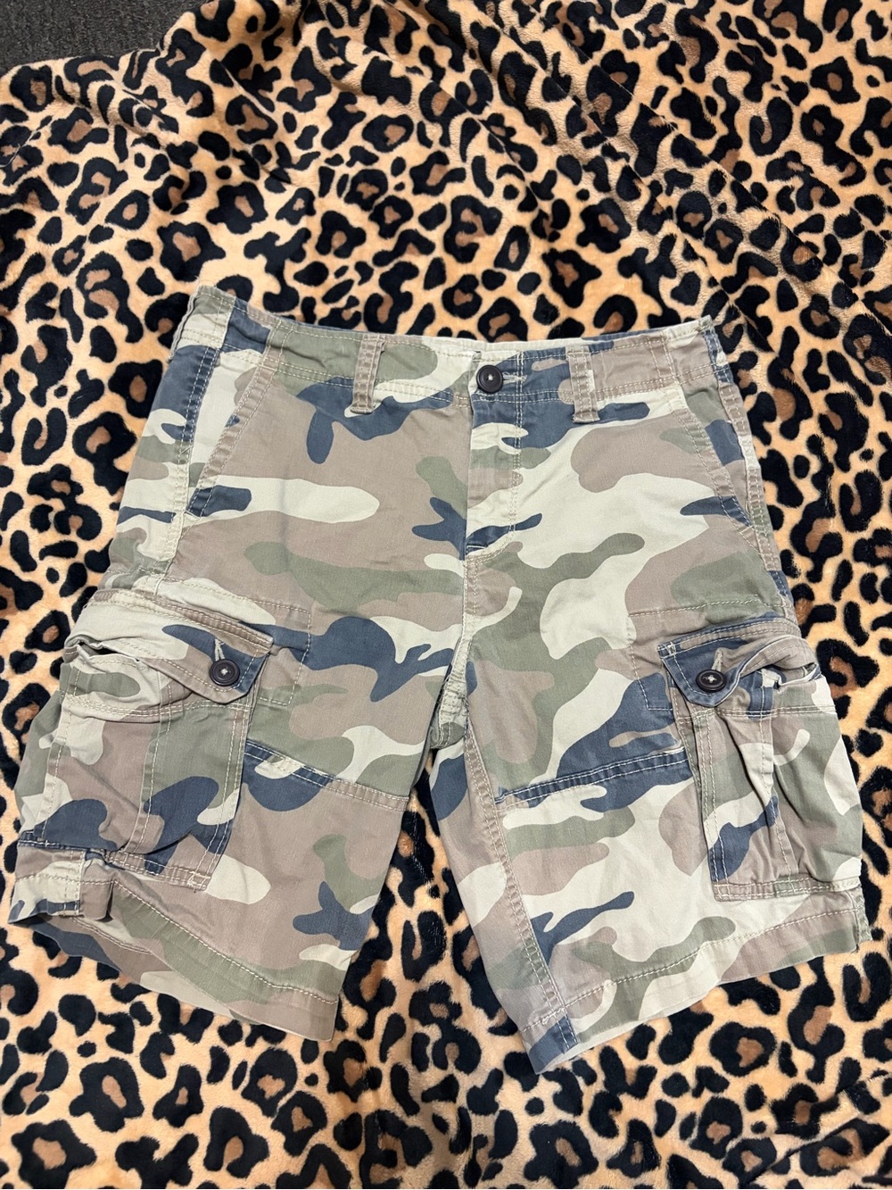 Men's Aeropostale Camo Cargo Shorts - Green Camouflage